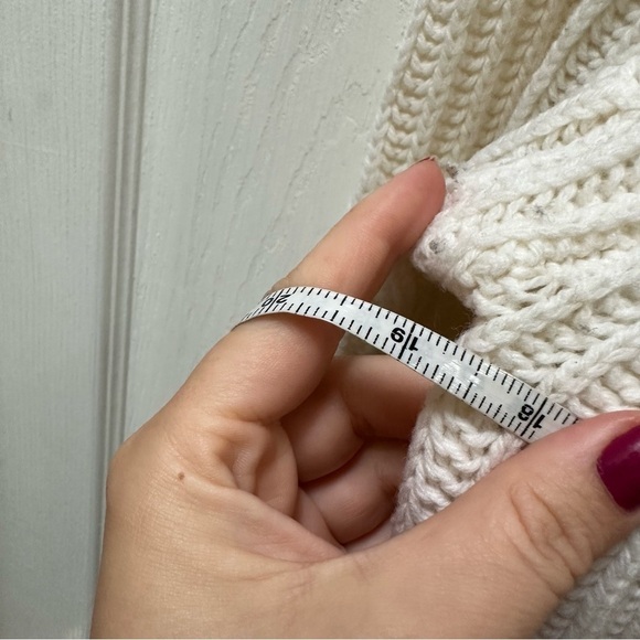 Everlane white cream wool fisherman sweater crew ribbed - Picture 3 of 7